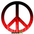 Fire Flames Red - Peace Sign Car Window Decal 6 x 6 inches