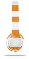 Skin Decal Wrap compatible with Beats Solo 2 WIRED Headphones Psycho Stripes Orange and White (HEADPHONES NOT INCLUDED)