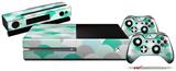 Brushed Circles Seafoam - Holiday Bundle Decal Style Skin fits XBOX One Console Original, Kinect and 2 Controllers (XBOX SYSTEM NOT INCLUDED)
