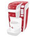Decal Style Vinyl Skin compatible with Keurig K10 / K15 Mini Plus Coffee Makers Hearts Red On White (KEURIG NOT INCLUDED)