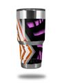 Skin Decal Wrap for Yeti Tumbler Rambler 30 oz Black Waves Orange Hot Pink (TUMBLER NOT INCLUDED)