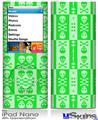 iPod Nano 4G Skin - Skull And Crossbones Pattern Green