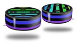 Skin Wrap Decal Set 2 Pack for Amazon Echo Dot 2 - Stripes Rainbow (2nd Generation ONLY - Echo NOT INCLUDED)