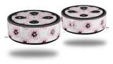 Skin Wrap Decal Set 2 Pack for Amazon Echo Dot 2 - Kearas Daisies Diffuse Glow Pink (2nd Generation ONLY - Echo NOT INCLUDED)