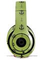 WraptorSkinz Skin Decal Wrap compatible with Beats Studio 2 and 3 Wired and Wireless Headphones Nautical Anchors Away 02 Sage Green Skin Only (HEADPHONES NOT INCLUDED)