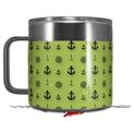 Skin Decal Wrap for Yeti Coffee Mug 14oz Nautical Anchors Away 02 Sage Green - 14 oz CUP NOT INCLUDED by WraptorSkinz