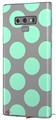 Decal style Skin Wrap compatible with Samsung Galaxy Note 9 Kearas Polka Dots Mint And Gray