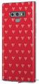 Decal style Skin Wrap compatible with Samsung Galaxy Note 9 Hearts Red On White