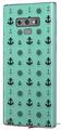 Decal style Skin Wrap compatible with Samsung Galaxy Note 9 Nautical Anchors Away 02 Seafoam Green
