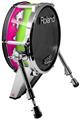 Skin Wrap works with Roland vDrum Shell KD-140 Kick Bass Drum Ripped Colors Hot Pink Neon Green (DRUM NOT INCLUDED)