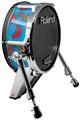 Skin Wrap works with Roland vDrum Shell KD-140 Kick Bass Drum Crabs and Shells Blue Medium (DRUM NOT INCLUDED)