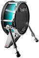 Skin Wrap works with Roland vDrum Shell KD-140 Kick Bass Drum Smooth Fades Neon Teal Black (DRUM NOT INCLUDED)