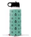 Skin Wrap Decal compatible with Hydro Flask Wide Mouth Bottle 32oz Nautical Anchors Away 02 Seafoam Green (BOTTLE NOT INCLUDED)