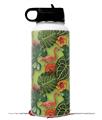 Skin Wrap Decal compatible with Hydro Flask Wide Mouth Bottle 32oz Famingos and Flowers Sage Green (BOTTLE NOT INCLUDED)
