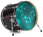 Vinyl Decal Skin Wrap for 20" Bass Kick Drum Head Bokeh Music Neon Teal - DRUM HEAD NOT INCLUDED