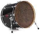 Vinyl Decal Skin Wrap for 20" Bass Kick Drum Head Folder Doodles Chocolate Brown - DRUM HEAD NOT INCLUDED
