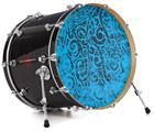 Vinyl Decal Skin Wrap for 20" Bass Kick Drum Head Folder Doodles Blue Medium - DRUM HEAD NOT INCLUDED
