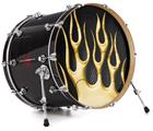 Vinyl Decal Skin Wrap for 20" Bass Kick Drum Head Metal Flames Yellow - DRUM HEAD NOT INCLUDED