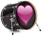 Vinyl Decal Skin Wrap for 20" Bass Kick Drum Head Glass Heart Grunge Hot Pink - DRUM HEAD NOT INCLUDED