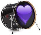 Vinyl Decal Skin Wrap for 20" Bass Kick Drum Head Glass Heart Grunge Purple - DRUM HEAD NOT INCLUDED