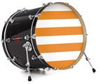 Decal Skin works with most 26" Bass Kick Drum Heads Psycho Stripes Orange and White - DRUM HEAD NOT INCLUDED