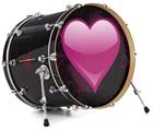 Decal Skin works with most 26" Bass Kick Drum Heads Glass Heart Grunge Hot Pink - DRUM HEAD NOT INCLUDED
