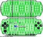 Sony PSP 3000 Skin - Skull And Crossbones Pattern Green
