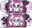Sony PSP 3000 Skin - Cartoon Skull Pink