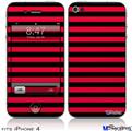 iPhone 4 Decal Style Vinyl Skin - Stripes Red (DOES NOT fit newer iPhone 4S)