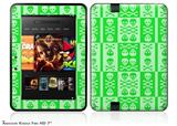 Skull And Crossbones Pattern GreenDecal Style Skin fits 2012 Amazon Kindle Fire HD 7 inch
