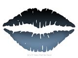 Smooth Fades Blue Dust Black - Kissing Lips Fabric Wall Skin Decal measures 24x15 inches