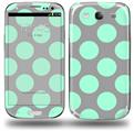 Kearas Polka Dots Mint And Gray - Decal Style Skin (fits Samsung Galaxy S III S3)