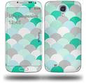 Brushed Circles Seafoam - Decal Style Skin (fits Samsung Galaxy S IV S4)