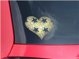 Starfish and Sea Shells Yellow Sunshine - I Heart Love Car Window Decal 6.5 x 5.5 inches